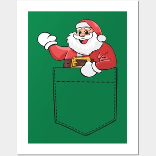 Santa On My Pocket - Christmas Gift Posters and Art